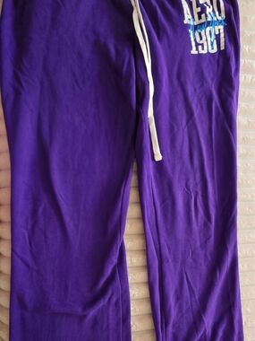 Aeropostale Purple Drawstring Joggers with Blue Accent
